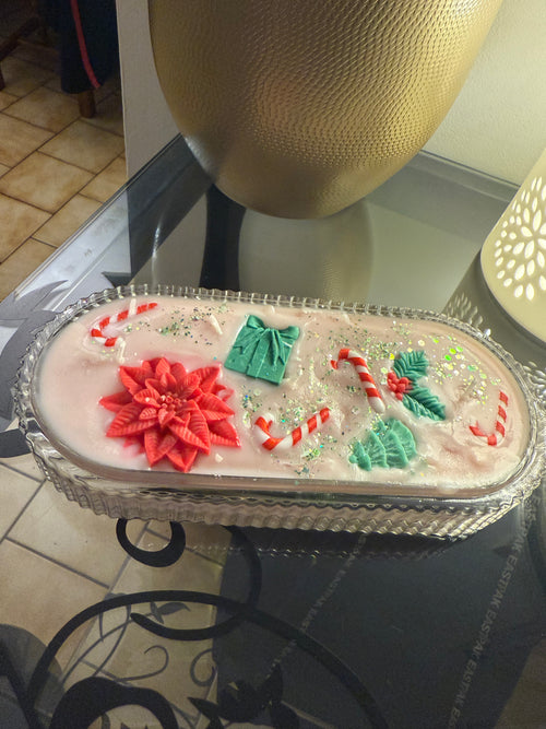 Bougie thème Noël centre de table décoratif