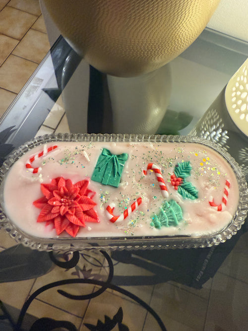 Bougie thème Noël centre de table décoratif