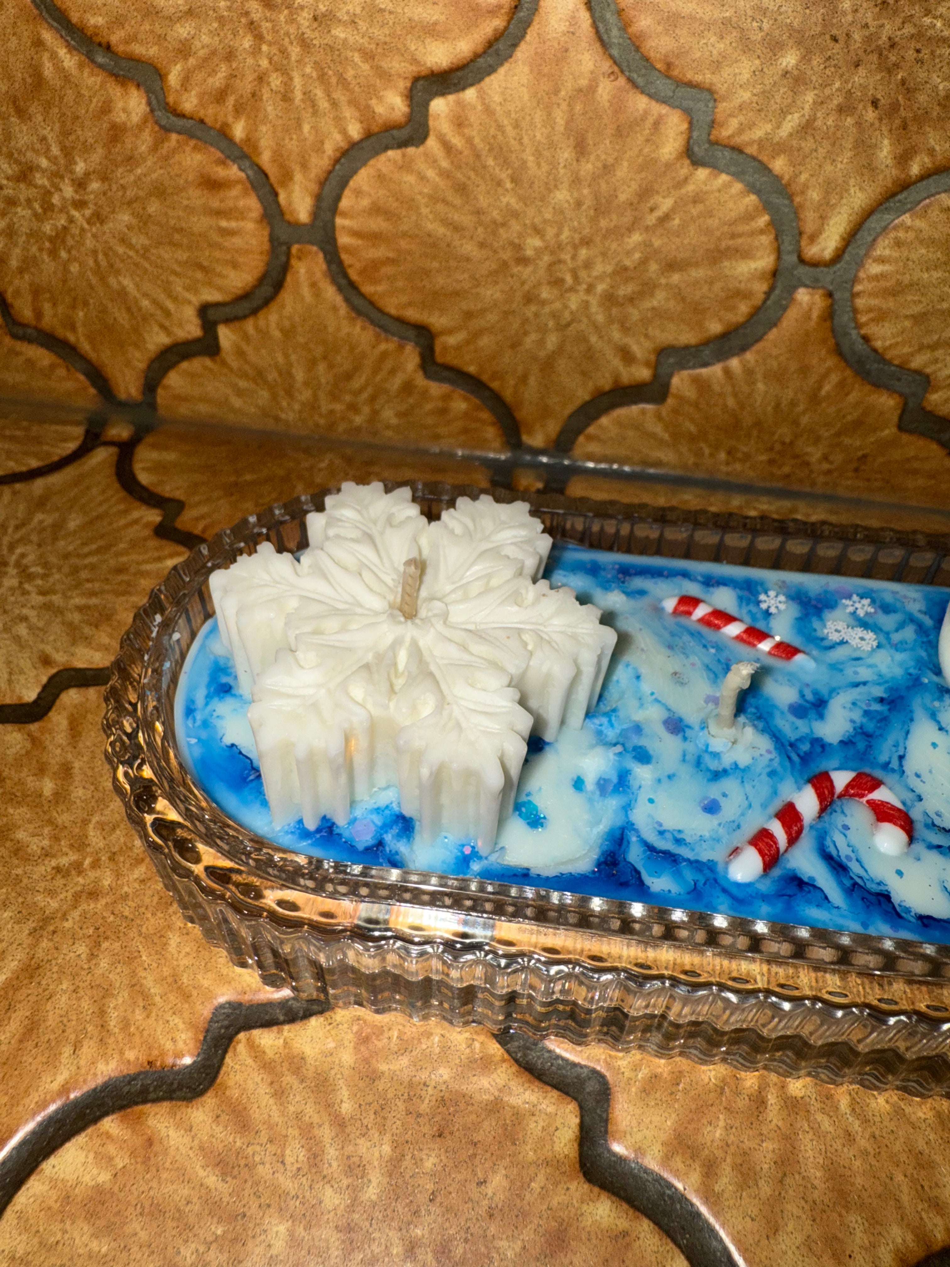 Bougie thème Noël ours polaire centre de table