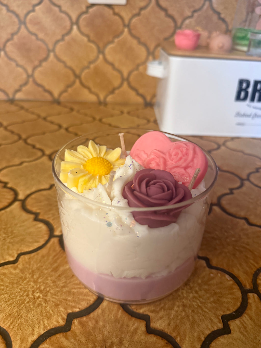 Bougie personnalisable en demande floral 🌹