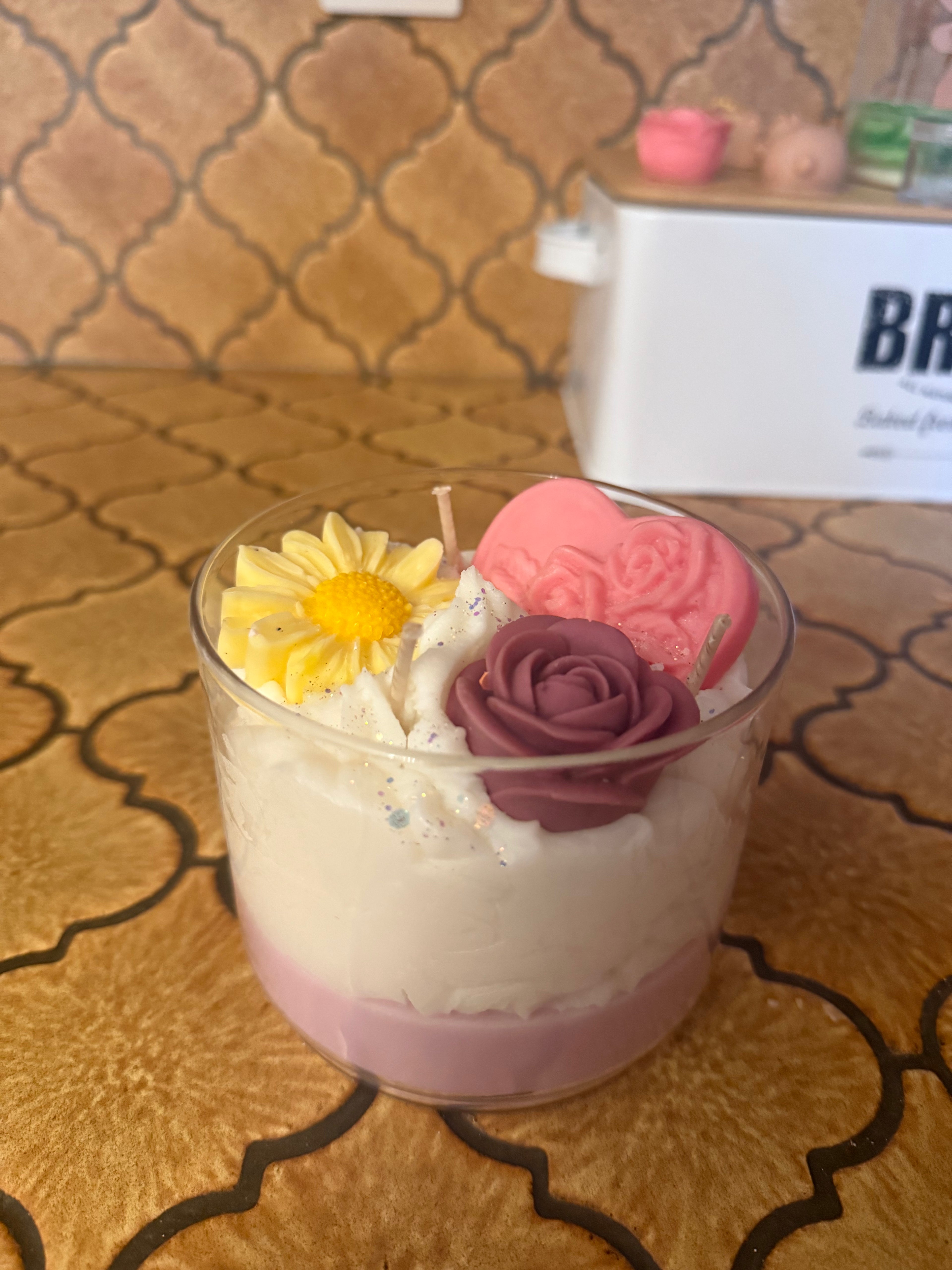 Bougie personnalisable en demande floral 🌹